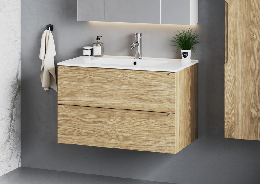 ETNA-01 Szafka Pod Umywalkę 2S 80 cm Dąb Olejowany