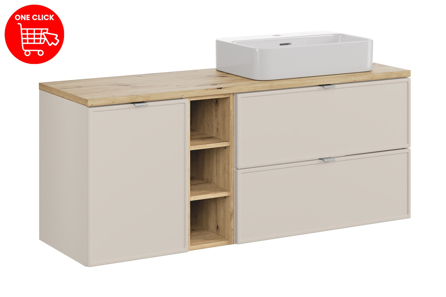 Bella Cashmere 140 cm z blatem Artisan i umywalką Trust