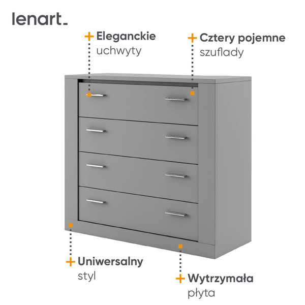 IDEA ID-10 - Komoda 4S Szara