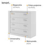 IDEA ID-10 - Komoda 4S Biała