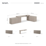 WOOW SET-WOS7L - Zestaw Komoda i Biurko Lewe/Komoda Szampański/Dąb Vincenza Bielona/Clay Grey