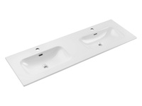 Umywalka Meblowa Dwukomorowa Ceramiczna 140 cm FLY 140D DP E-8073-140D Biały Połysk