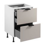 Szafka Kuchenna Dolna 2S z Wkładem Na Sztućce Sorento D60S2+1 AX Biały Mat Beżowy Mat