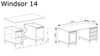 WINDSOR-14 - Biurko 1D3S Cashmere