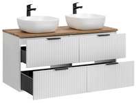  Podwójna Szafka 60 cm ADEL WHITE z umywalką SMILE i blatem 120 cm