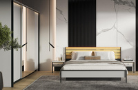 GRIS GS-01 - Szafa 4-drzwiowa Szara/Czarna