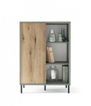 Pozzi POZK01 – Komoda 1-drzwiowa Szarozielony/Dąb Coast Evoke