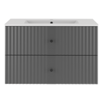 XILO-01 - Szafka z Umywalką 2S 80cm Szary Mat Zestaw-3