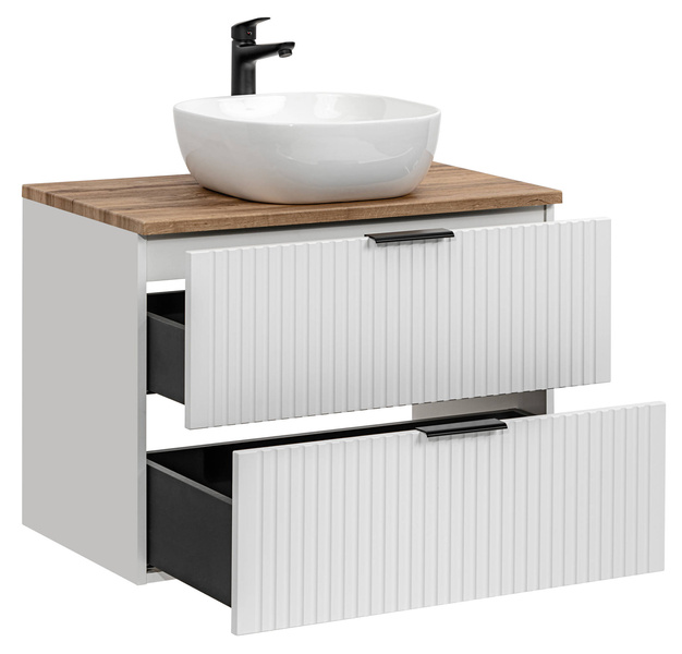 Szafka 80 cm ADEL WHITE  z umywalką SMILE i blatem