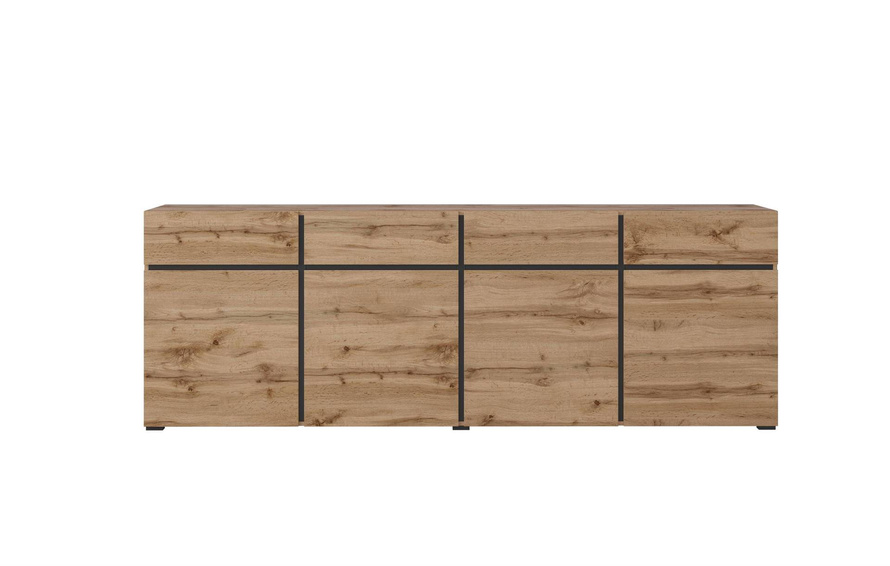 Cross – Komoda 4D4S Dąb Wotan Czarny Mat