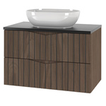 STELLA-01 - Szafka z Umywalką i Blatem 2S 80cm Orzech Zestaw-2