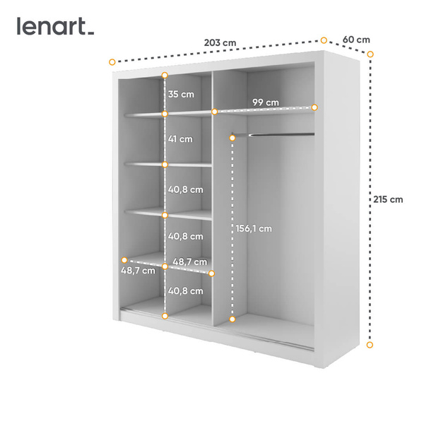 IDEA ID-12 - Szafa Przesuwna 2-drzwiowa Biała