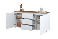 Modo - Komoda 2D3S Biały Mat Dąb Mauvella