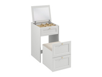 Rel TS - Toaletka Rozsuwana z Lustrem i Siedziskiem Biały Platynowy Mat