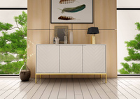 ASPEN-03 - Komoda 3-drzwiowa Biały Mat Złoty Stelaż