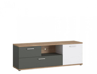 Twenty TWEF01 - Komoda RTV 1D2S Dąb Honey Castello/Biała/Szara