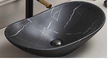 Umywalka Nablatowa Ceramiczna UN-LENA-MB2 Czarny Mat