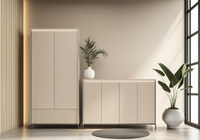 TREND TG-02 - Szafa 2D1S z Oświetleniem LED Beż Piaskowy Czarny Mat