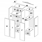 Luiza LZ-13-WB - Szafa 3-drzwiowa z Lustrem Biały Mat Biały Połysk z Nadrukiem
