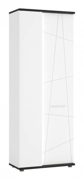 Venezia VENS01L - Bieliźniarka Lewa 2-drzwiowa Biała/Dąb Vicenza Czarna