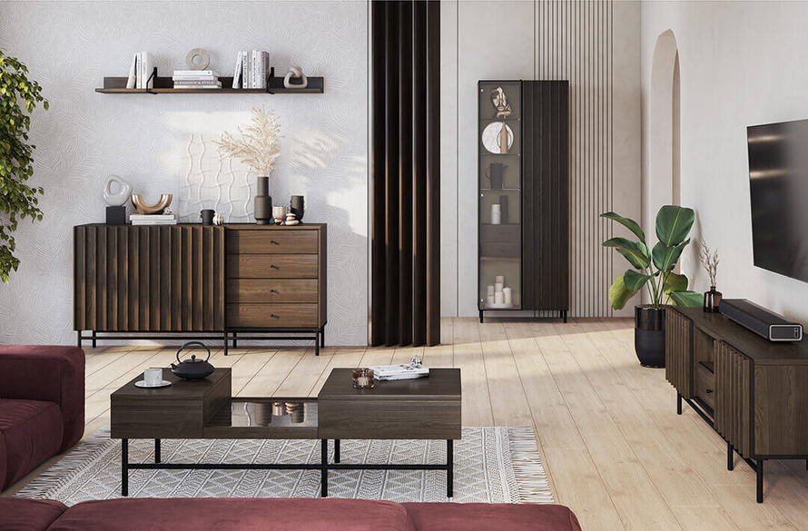 PIEMONTE PE-04 - Półka Wisząca Jesion Portland/Czarny