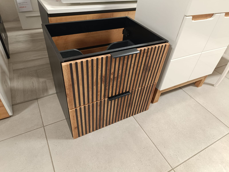 Szafka pod umywalkę 60 cm Xilo Black Wotan _01