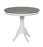 Rimini White 116 Stół okrągły prowansalski biały z brązowym przecieranym blatem drewno/mdf