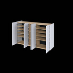 EASY EA-01 - Komoda 5-drzwiowa z Oświetleniem LED Biały Połysk/Dąb Scandi