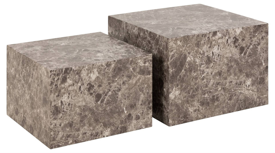 Actona Stolik Kawowy Dice 2 Sztuki Light Brown Emperador