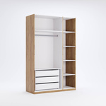 Quadro KV-13-OF - Szafa 3-drzwiowa z Lustrem Dąb Frigate 200x140 cm