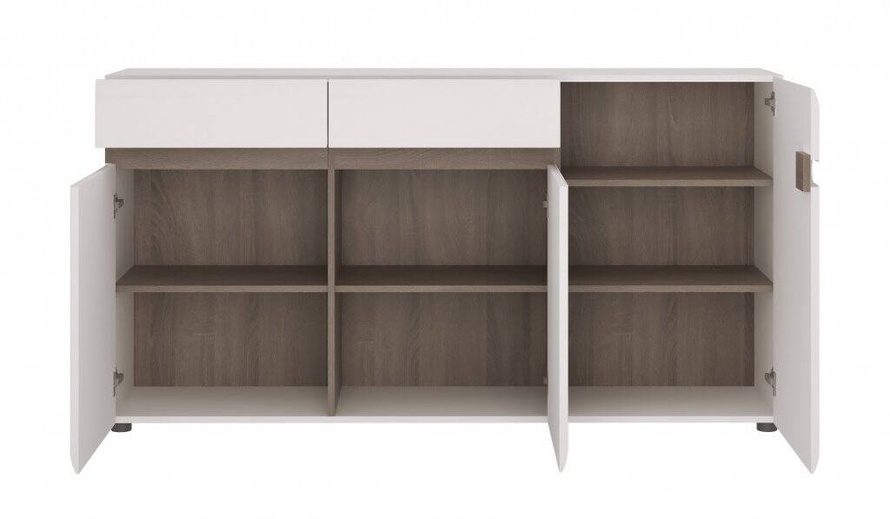 Linate TYP 40 - Komoda 3D-2S Biała/Dąb Truflowy