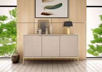 ASPEN-03 - Komoda 3-drzwiowa Kaszmir Złoty Stelaż