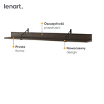 PIEMONTE PE-04 - Półka Wisząca Jesion Portland/Czarny