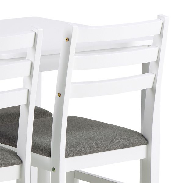 Actona Zestaw Stół Jadalniany i 4 Krzesła Alicante Biały Szary