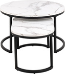 Actona Zestaw Stolików Kawowych Spiro Biały Czarny