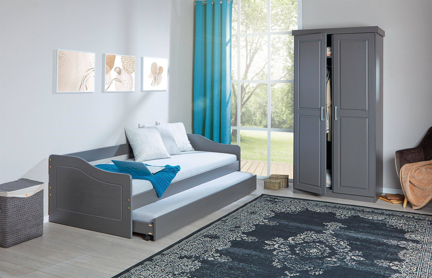 Łóżko MALTE 90x200 drewniane szare