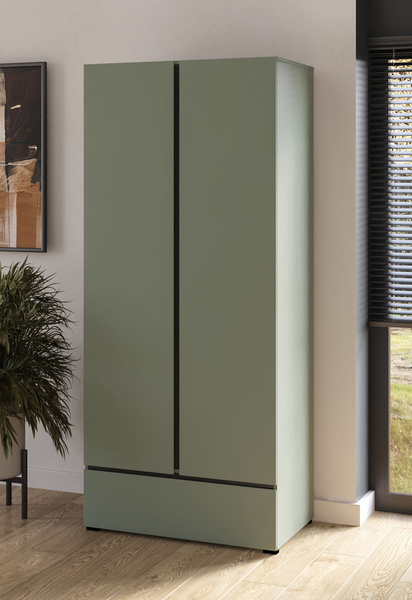 Cross S - Szafa 2D1S Zgaszona Zieleń Czarny