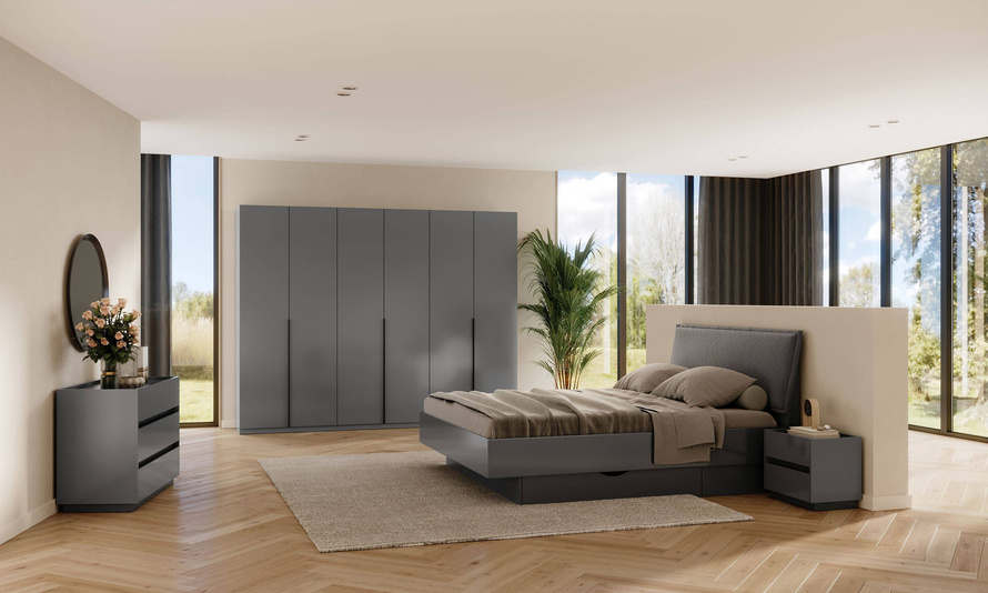 Teo TO-22-AG - Szafa 2-drzwiowa Garderoba Antracyt Grafit