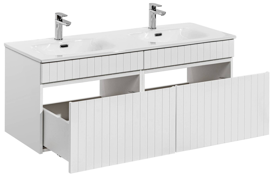2 x Szafka ICONIC WHITE 82-60-D-1S z podwójną umywalką Sky