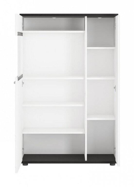 Venezia VENV02R - Witryna Prawostronna 2-drzwiowa Biała/Dąb Vicenza Czarna