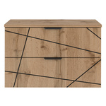 WOOD-01 - Szafka pod Umywalkę z Blatem 2S 80cm Dąb Wotan Zestaw-1