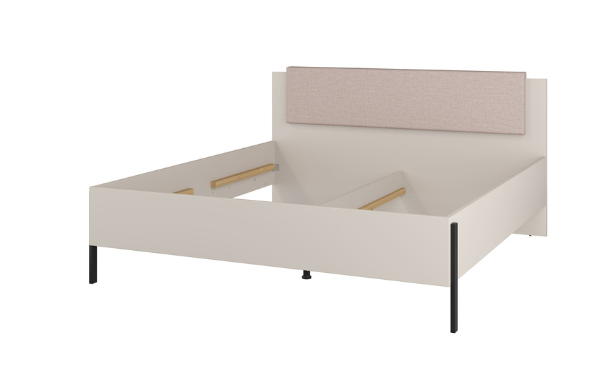 Jukon S - Łóżko 180 cm Kaszmir Czarne Metalowe Nogi