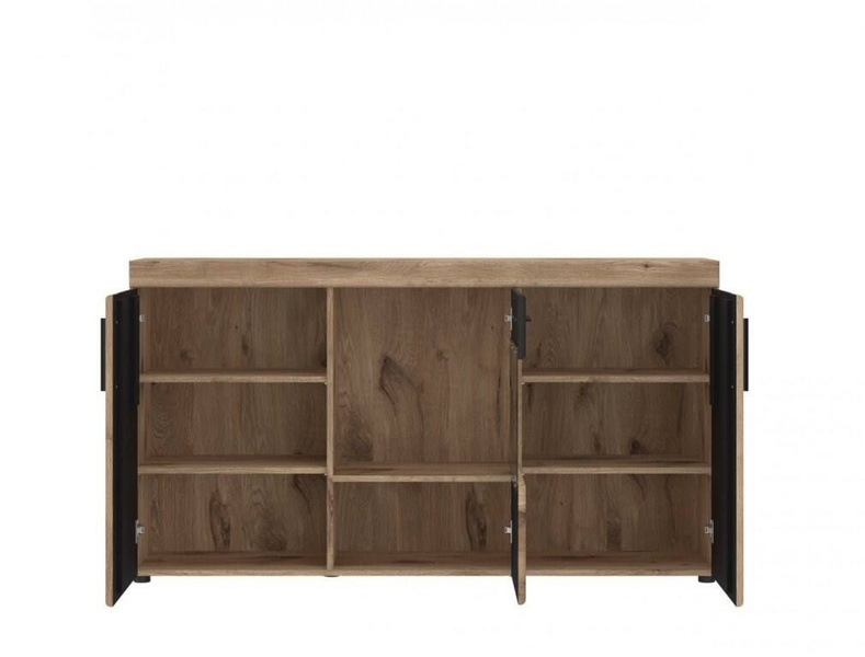 Grano GRNK02 – Komoda 3-drzwiowa Dąb Viking/Szary Kosmos