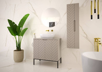 ASPEN-08 - Szafka pod Umywalkę z Blatem 2D 80cm Kaszmir Zestaw-1 Czarny Stelaż