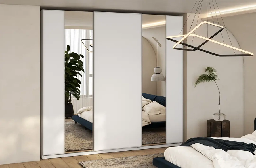 MAXI MX-05 - Szafa 3-drzwiowa z Lustrem 220 cm Biała