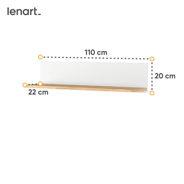 STORY SO-14 - Półka Wisząca Biała/Dąb Nash