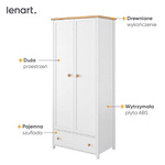 STORY SO-12 - Szafa 2-drzwiowa Biała/Dąb Nash