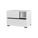 Cross S - Szafka Nocna 2 Szuflady Biały Czarny Onyks Mat