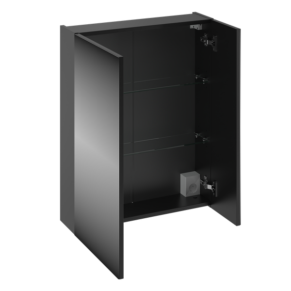 LUSTRO-01 - Szafka Wisząca z Lustrem 2D 60cm Czarny Mat