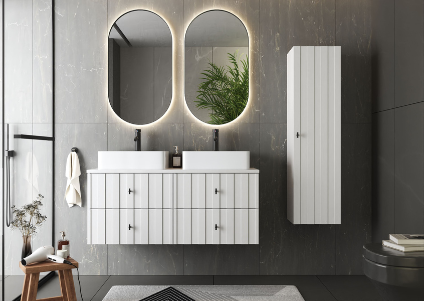 ELEGANTE-08 - Słupek Wysoki 1-drzwiowy Biały Mat